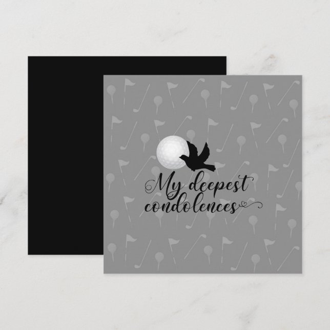 Golf sympathy sorry for your loss condolences  card (Front/Back)