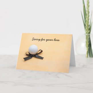Golf sympathy sorry for your loss with black bow card