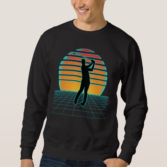 Golf Synthwave Retrowave 70s 80s Sports Style Golf Sweatshirt (Front)