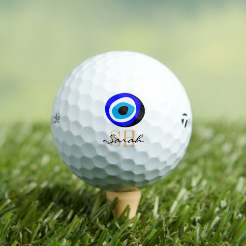 Golf Talisman  Evil Eye Lucky Greek  Monogrammed Golf Balls