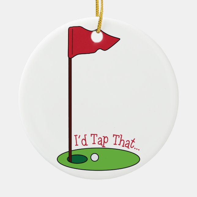 Golf Tap Ceramic Ornament (Front)