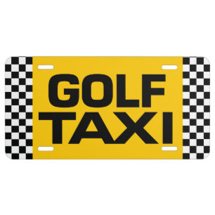 Golf Taxi License Plate