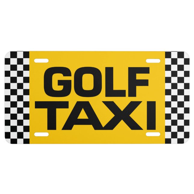 Golf Taxi License Plate (Front)