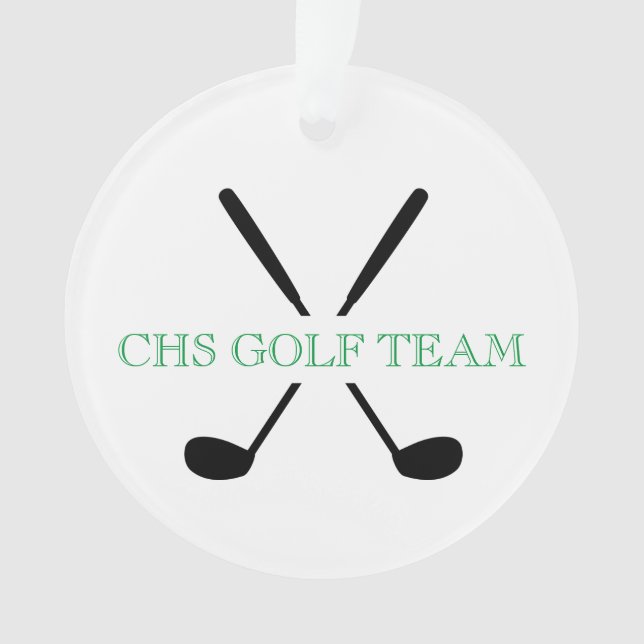 Golf Team Clubs Player School Year Award Keepsake Ornament (Front)