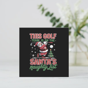 Golf Team Is On Santa's Naughty List Xmas Santa Holiday Card