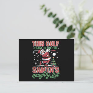 Golf Team Is On Santa's Naughty List Xmas Santa Holiday Postcard