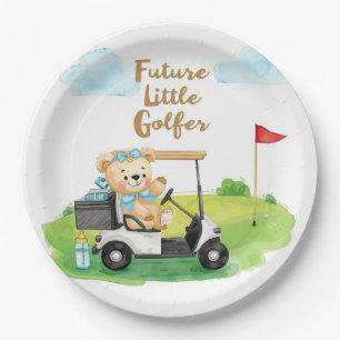 Golf Teddy Bear It’s a Boy Baby Shower Napkins Paper Plates