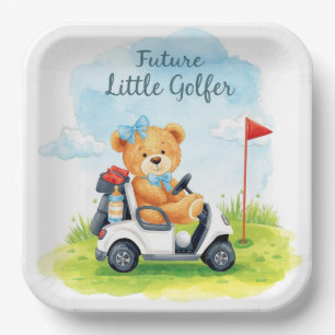 Golf Teddy Bear It’s a Boy Baby Shower Napkins Paper Plates