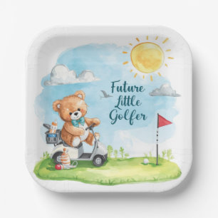 Golf Teddy Bear It’s a Boy Baby Shower Napkins Paper Plates