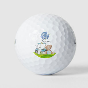 Golf Teddy Bear It's Boy for Baby Shower Balls