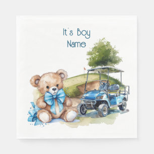 Golf Teddy Bear It's Boy for Baby Shower Napkins