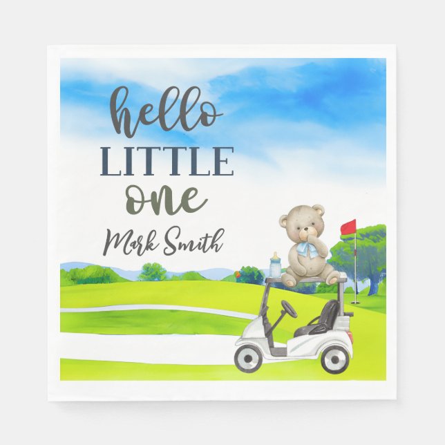 Golf Teddy Bear It's Boy for Baby Shower   Napkins (Front)