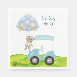Golf Teddy Bear It's Boy for Baby Shower Napkins