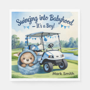 Golf Teddy Bear It's Boy for Baby Shower Napkins