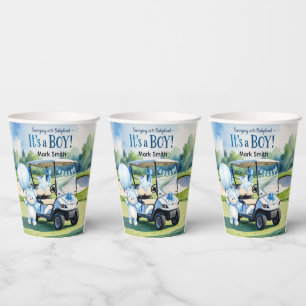 Golf Teddy Bear It's Boy for Baby Shower  Napkins Paper Cups