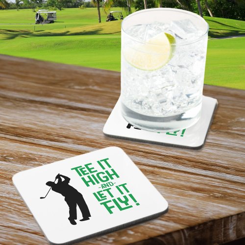 Golf Tee Funny Humor Modern Sports Classic Party Beverage Coaster
