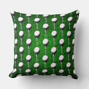 Golf Tee Golf Green Throw Pillow