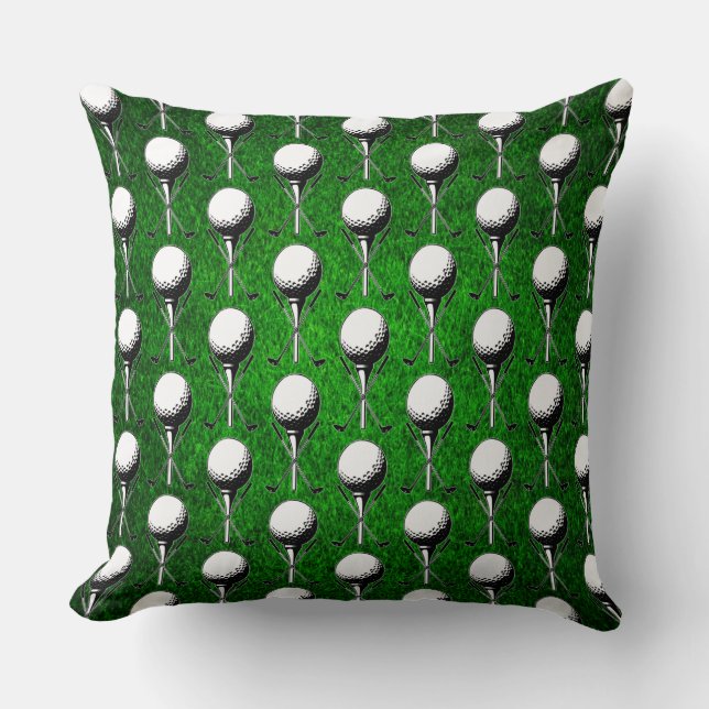 Golf Tee Golf Green Throw Pillow (Front)