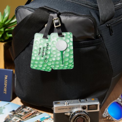 Golf Tee  Green Luggage Tag