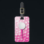 Golf Tee | Hot Pink Bag Tag<br><div class="desc">Stylish Golf Luggage Tags. This DESIGN will quickly help you identify your bag or luggage very easily with this unique hot pink design color. 100% Customizable. Ready to Fill in the box(es) or Click on the CUSTOMIZE button to add, move, delete, resize or change any of the font or graphics....</div>