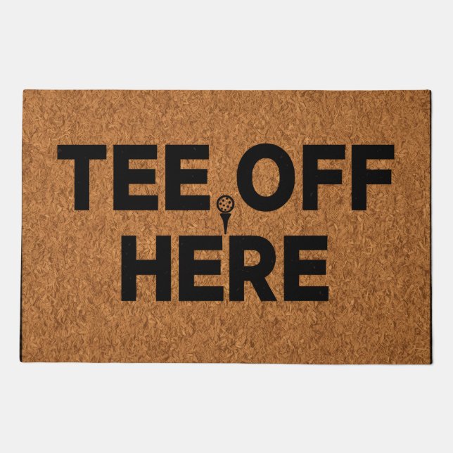 Golf tee off here doormat (Front)