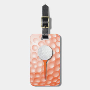 Golf Tee   Orange Luggage Tag