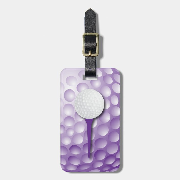 purple luggage tags