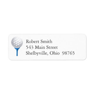 Golf Tee Return Address Labels