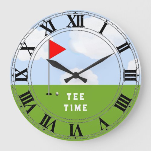 Golf Tee Time Large Clock