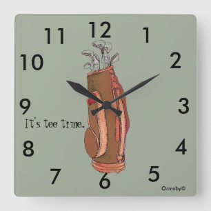 Golf tee time Square Wall Clock