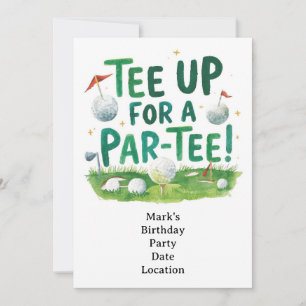 Golf tee up for Par Tee Golfer Party Invitation