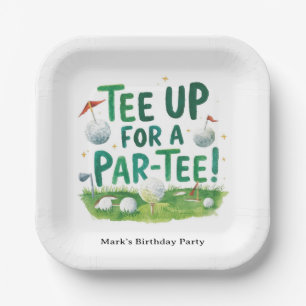 Golf tee up for Par Tee Golfer Party Paper Plates