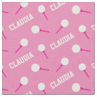 Golf tees girls name pink pattern fabric