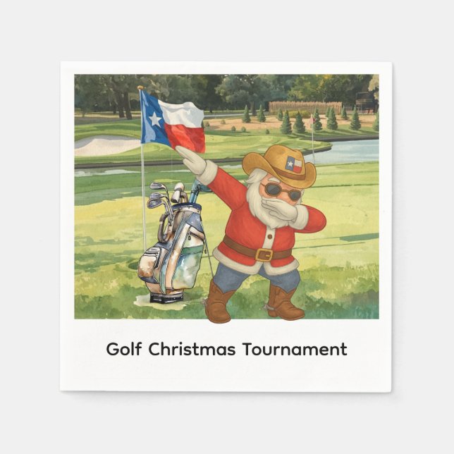 Golf Texas Golfer is Golfing Christmas Party  Napkins (Front)