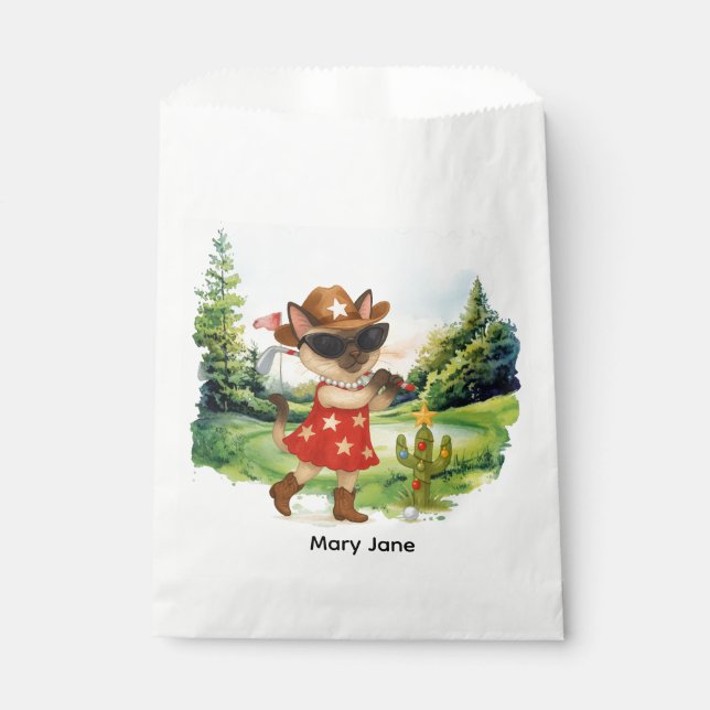Golf Texas themed for Cat lovers Favor Bag (Front)