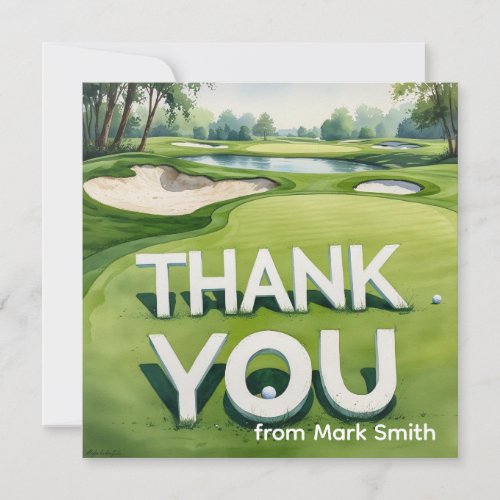 Golf thank you card