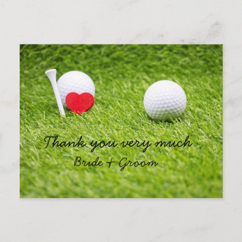 Golf Thank you card for golfer wedding