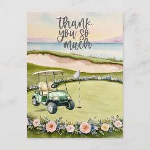 Golf thank you card golf course watercolor
