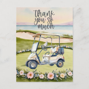 Golf thank you card golf course watercolor