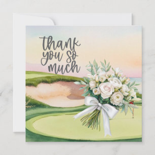 Golf thank you card golf course watercolor