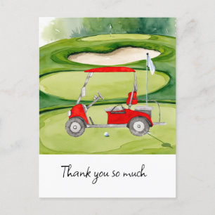Golf thank you card golf course watercolor