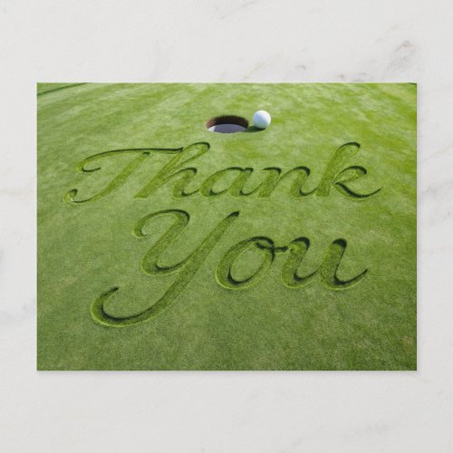 Golf Thank you card to golfer with golf ball