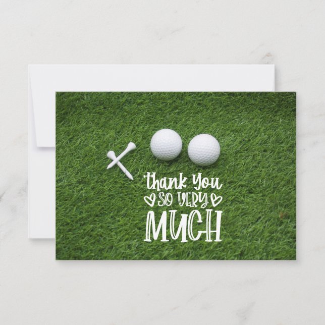 Golf  Thank you card with ball for golfer (Front)