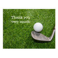 Golf Thank you card with golf ball and iron