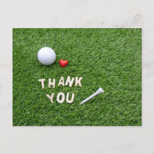 Golf Thank you card with golf ball and tee