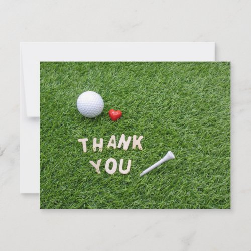 Golf Thank you card with golf ball and tee