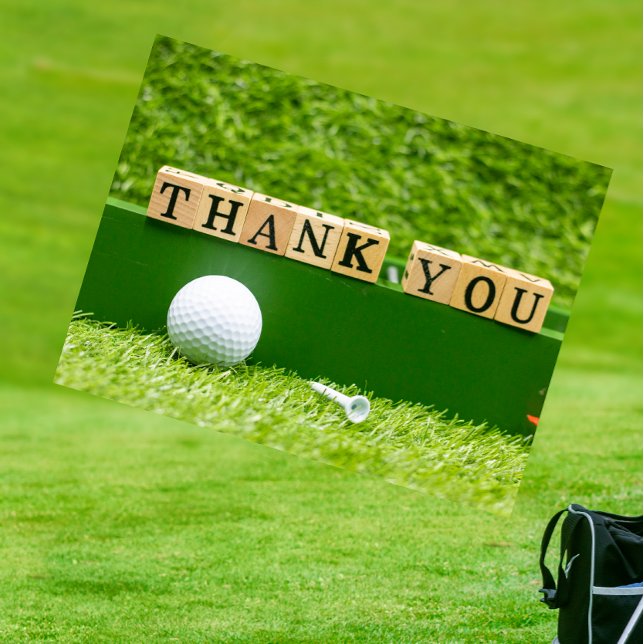 Golf Thank you card with golf ball and tee (Creator Uploaded)