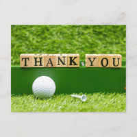Golf Thank you card with golf ball and tee