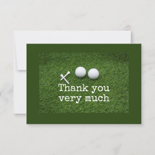 Golf  Thank you card with golf ball and tee