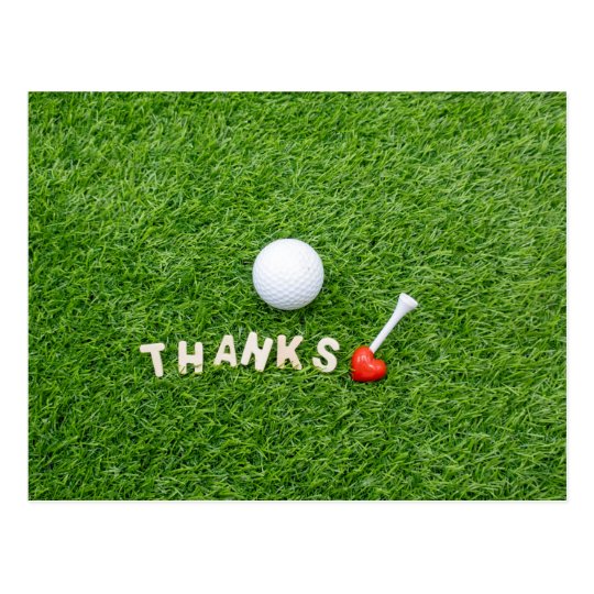 Golf Thank You Card With Golf Ball And Thanks Love | Zazzle.com